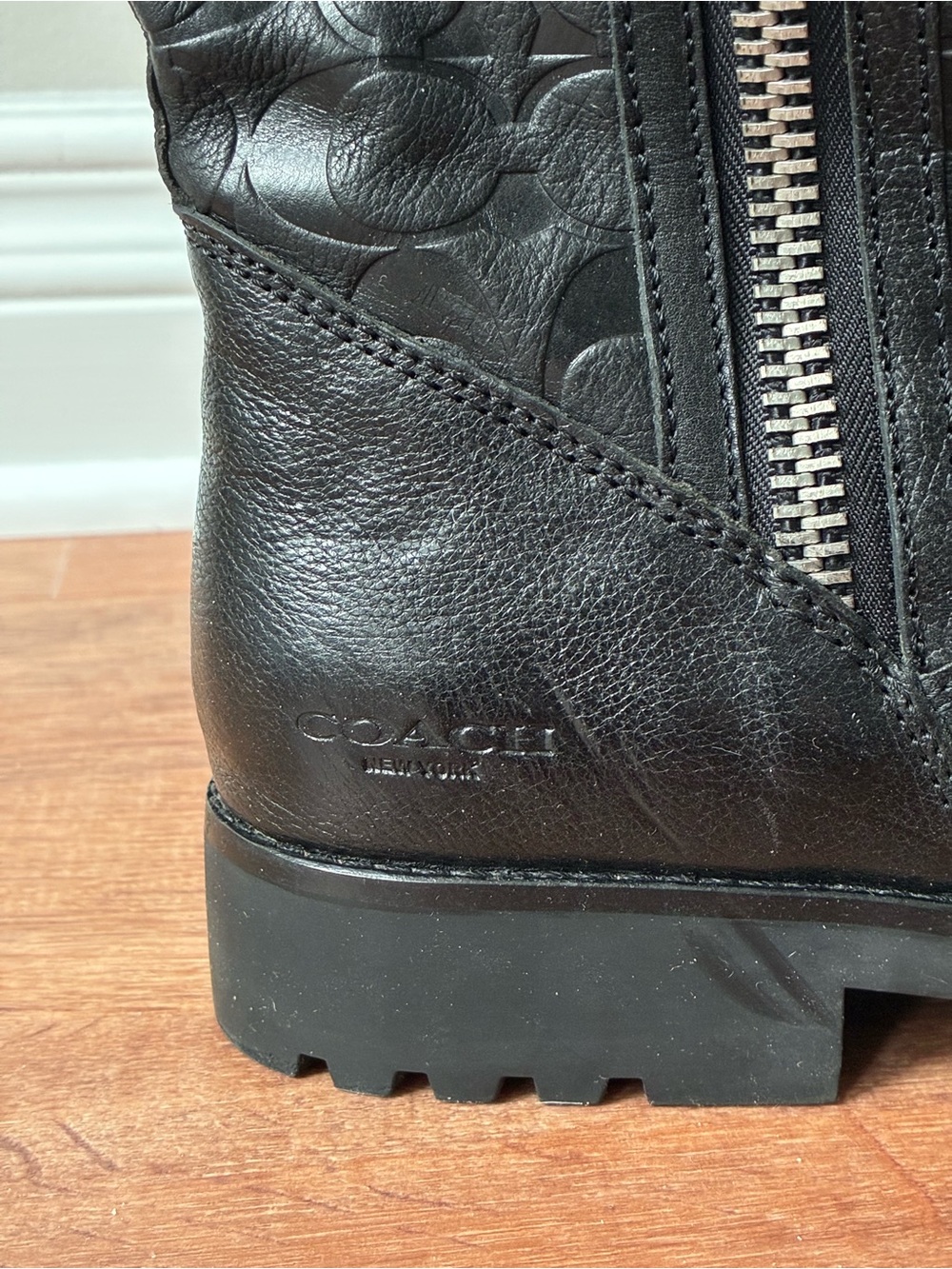 Coach Valentine Leather Signature Monogram Embossed Boots, A7785 - Picture 5 of 15
